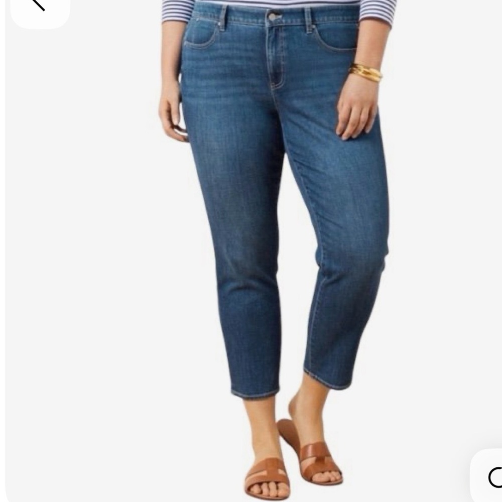 Talbots Flawless Five-Pocket Cropped Slim Jeans in Medium Blue